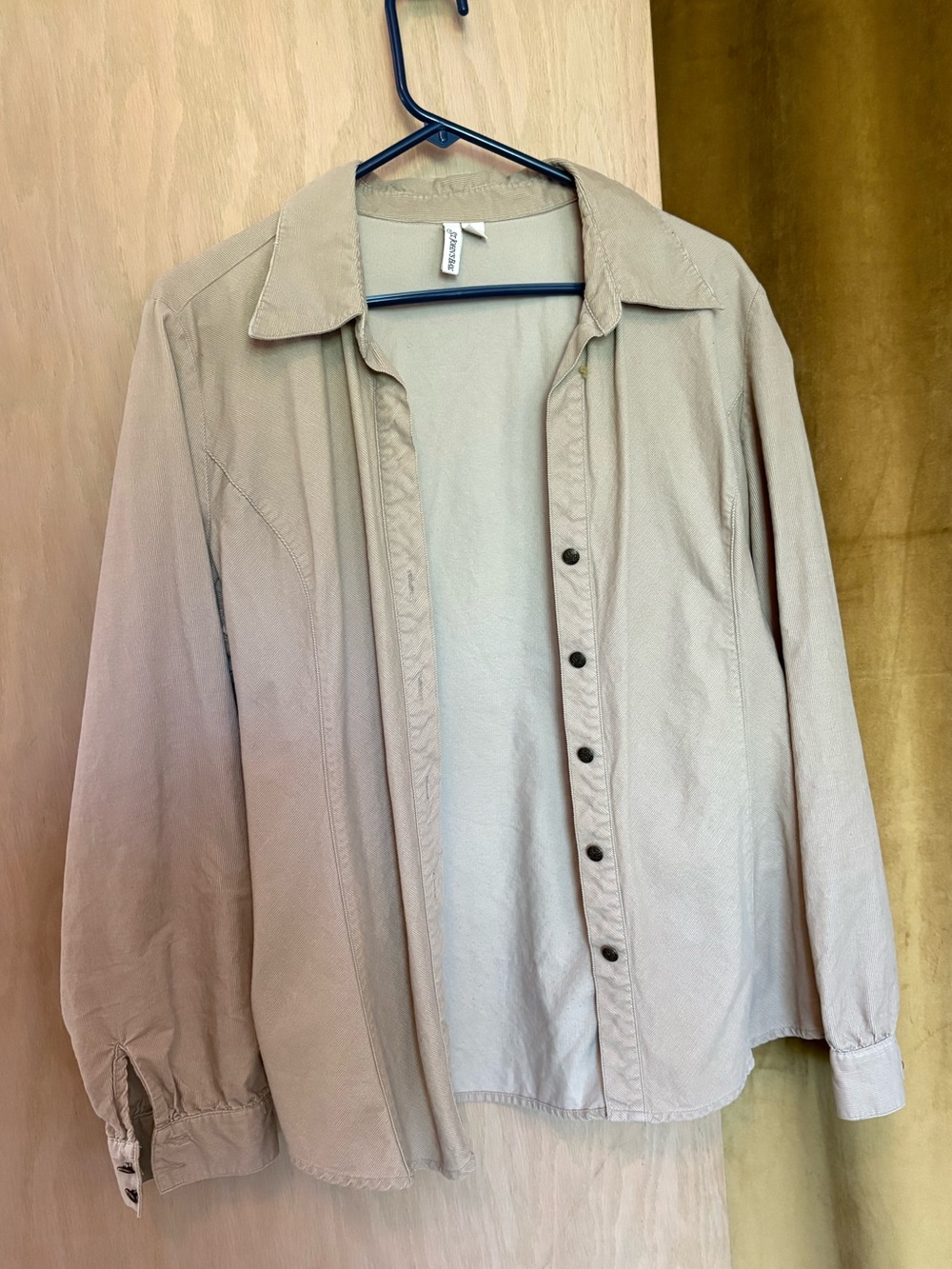 St. John's Bay Light Beige Button-Front Shirt